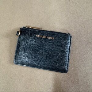 Michael Kors Black Pebbled Leather Mini Coin Wallet